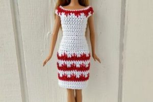 vestidos a crochet para muñecas ekegantes