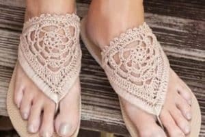 sandalias tejidas a crochet para mujer