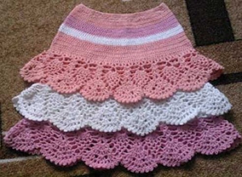 modelos de faldas tejidas a crochet para niñas