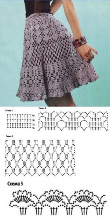 patrones de faldas tejidas a crochet gratis