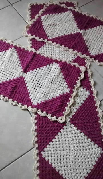 como hacer tapetes a crochet rectangulares