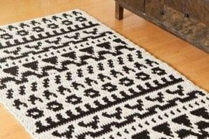 4 nudos diversos en tapetes a crochet rectangulares