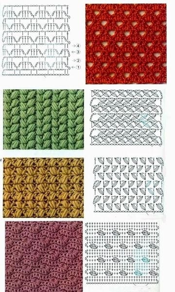 ejemplos de puntos a crochet para gorros