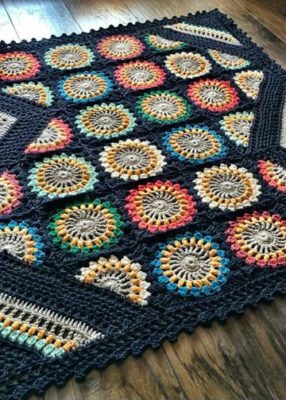 cuadros tejidos a crochet para colchas con flores