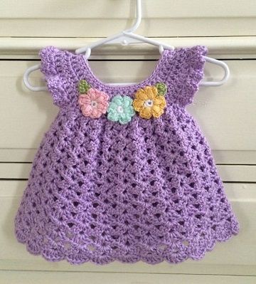 vestidos tejidos a crochet para niña bebe