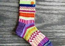 calidos calcetines con agujas circulares de 2 a 3 colores