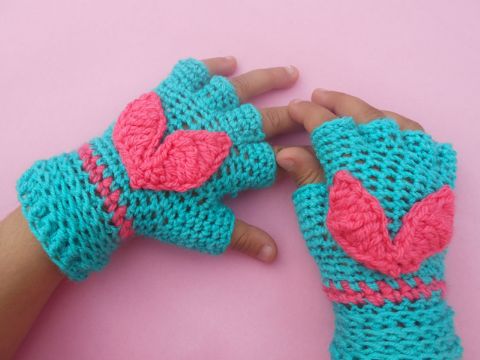 guantes tejidos para niños y niñas