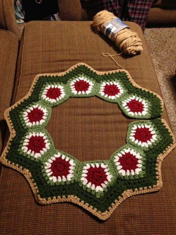 alfombras navideñas a crochet para salas