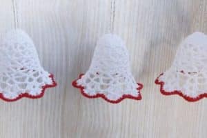 campanas de navidad a crochet en tercera dimension