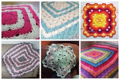cubrecamas a crochet de colores diferentes figuras