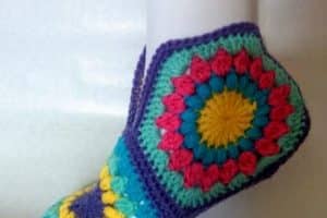 diseños de calcetines tejidos a crochet en 5 pasos