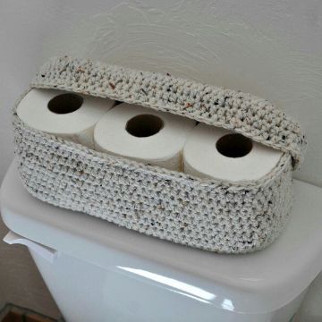 adornos a crochet para el baño para organizar