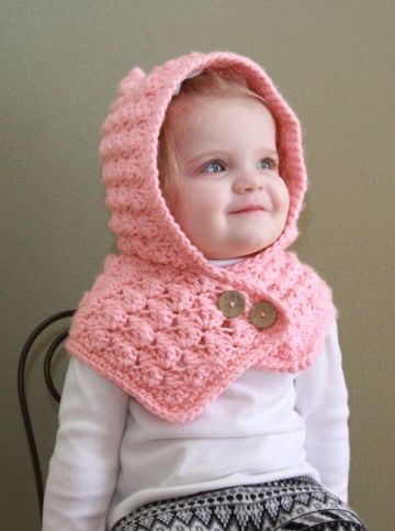 capucha con bufanda a crochet para niños