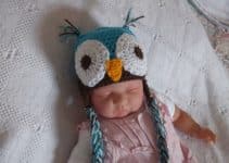 diseño de un gorro de buho a crochet 0 a 2 años
