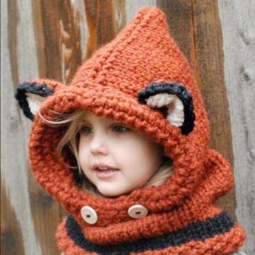 gorras tejidas para niña con bufanda y orejas
