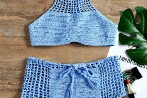 bikinis hechos a crochet con top