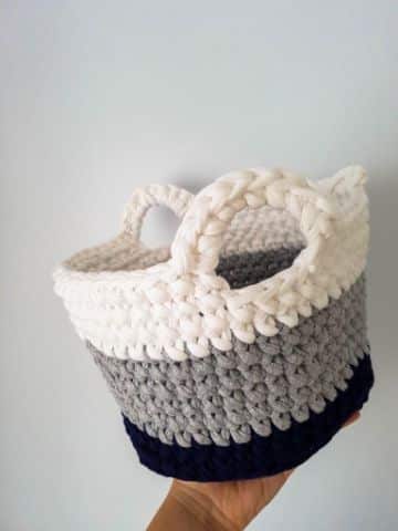 canastas a crochet patrones con asas
