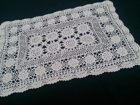 individuales rectangulares tejidos a crochet originales calado
