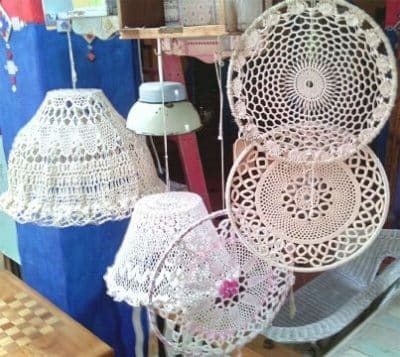 tapetes a crochet para muebles sobre lamparas y ornamentos