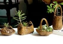 4 diseños en cestas de mimbre decoradas hermosas