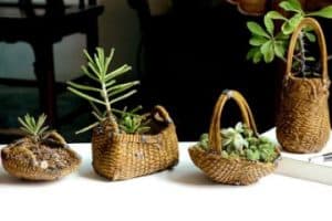 4 diseños en cestas de mimbre decoradas hermosas