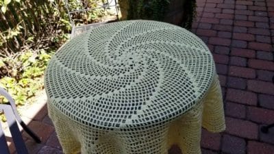 manteles de mesa a crochet con efecto visual
