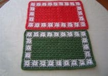 bonitos individuales navideños a crochet 2 formatos