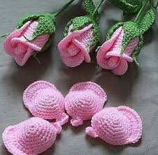 rosas tejidas a crochet petalos