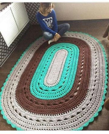 tapetes crochet paso a paso grandes en ovalo