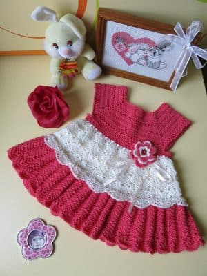vestidos de bebe a crochet para ninas de 12 meses 1