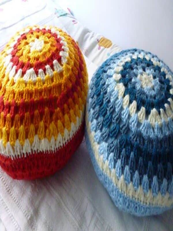 almohadones a crochet redondos