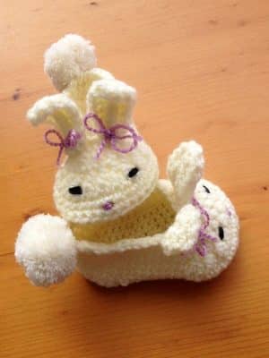 zapatos en crochet para bebe conejo