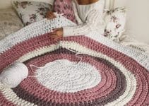 2 alfombras de ganchillo de lana