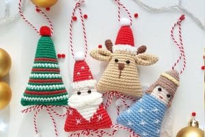 adornos a crochet para navidad colgantes