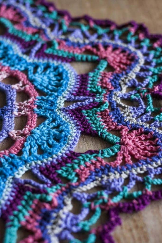 alfombra mandala a crochet