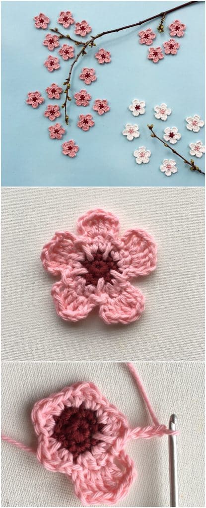 flores crochet pequeñas