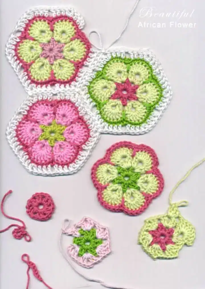 mantas crochet flor africana 