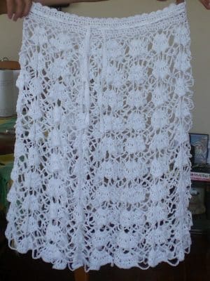 falda crochet blanca moderna