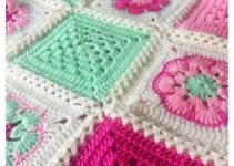 mantas crochet flor africana con 3 colores