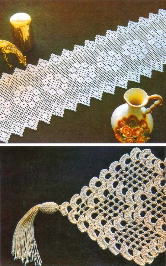 camino de mesa al crochet rectangular