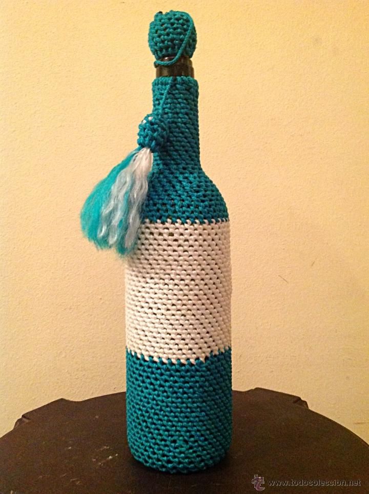 fundas para botellas a crochet