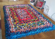 alfombra de trapillo de nudos en 1 color