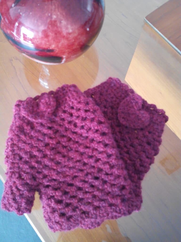 guantes sin dedos a crochet