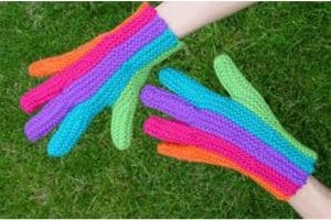guante tejido a crochet colores