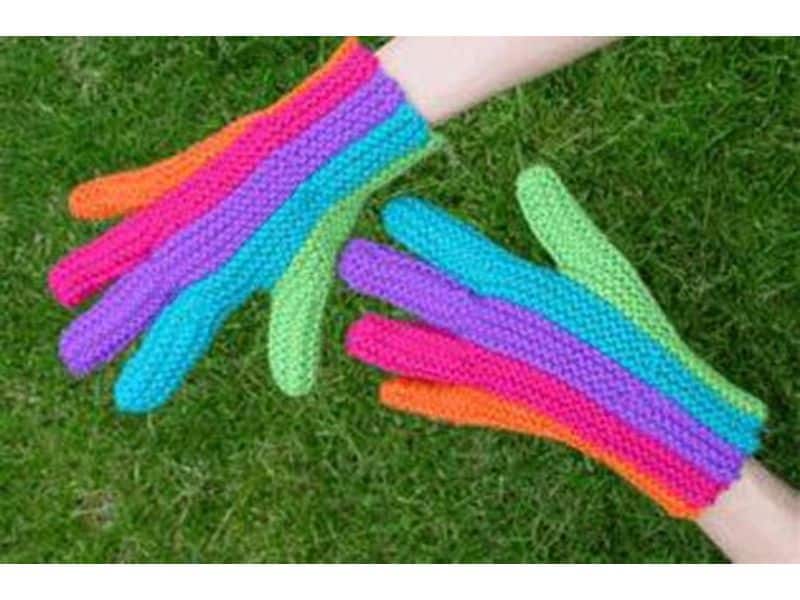 guante tejido a crochet colores