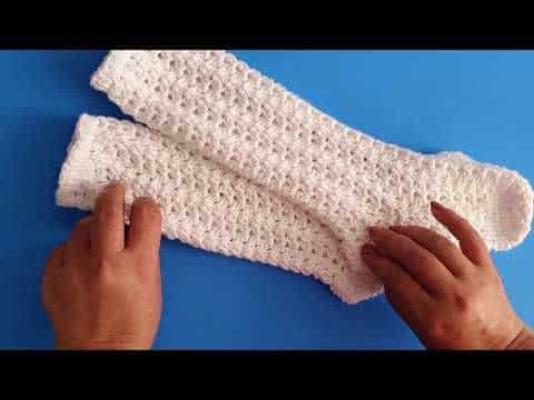 medias de lana a crochet caladas