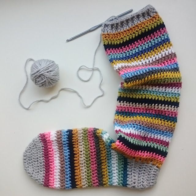 medias de lana a crochet colores