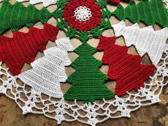adornos de navidad a crochet mesa
