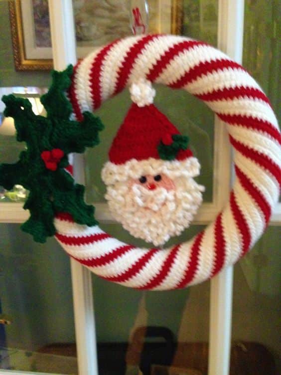 adornos de navidad a crochet puerta