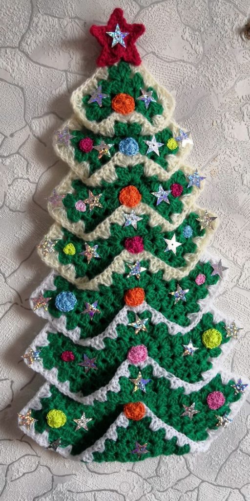 árbol de navidad tejido a crochet grannys